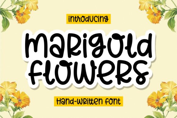 Marigold Flowers Font for Branding and Design