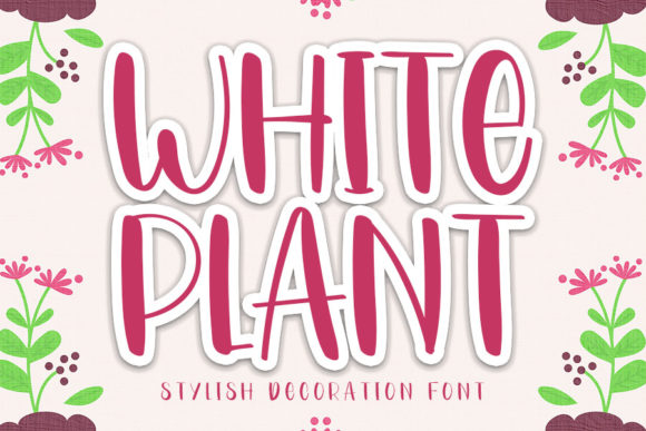 White Plant Font for Web Design and Branding